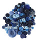 Blue Buttons in Mixed Sizes - 100g Bag